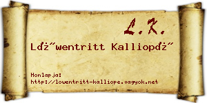 Löwentritt Kalliopé névjegykártya